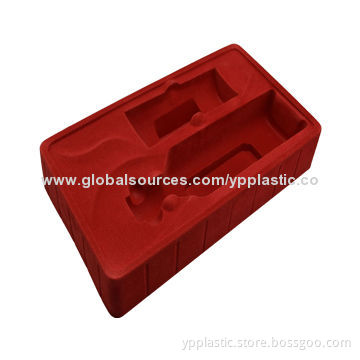 Red Plastic Blister Inner Flocking Tray for Cosmetics, Light and Convenient to Transport